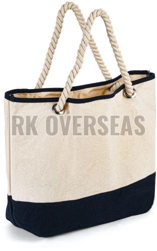 Rope Handle Cotton Canvas Tote Bag