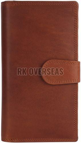 Ladies Brown Long Buckle Leather Wallet