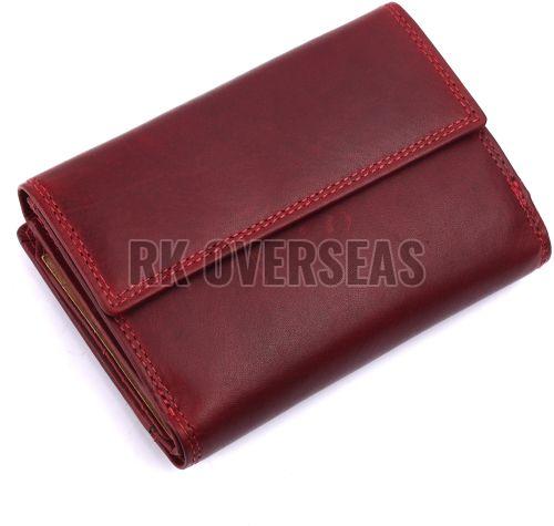 Bi Fold Ladies Brown Leather Wallet