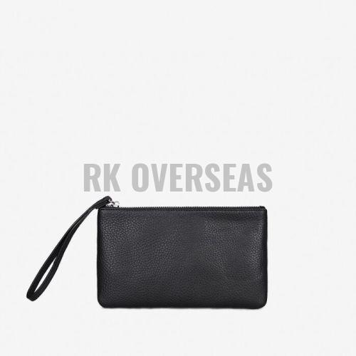 Ladies Black Leather Pouch Purse