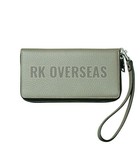 Ladies Plain Light Green Leather Wallet
