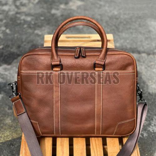 High Quality Brown Leather Laptop Bag