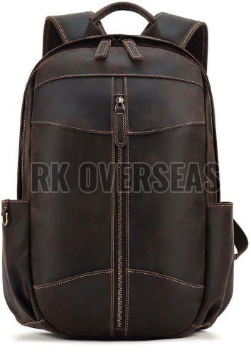 Leather Brown College Backpack Bag