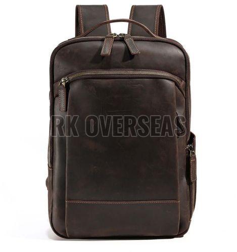 Dark Brown Leather Backpack Bag