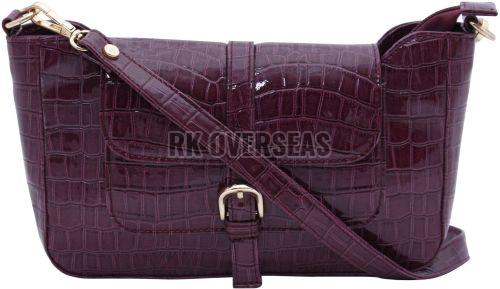 Ladies Luxury Wine Leather Cross Shoulder Bag
