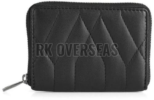 Ladies Designer Black Genuine Leather Wallet