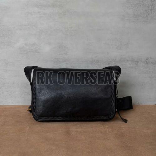 Mens Side Black Leather Bag