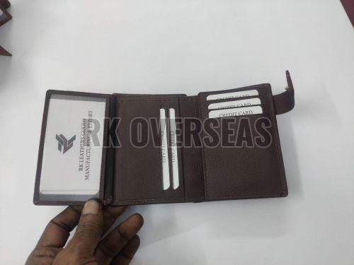 Mens Trifold Nappa Brown Leather Wallet