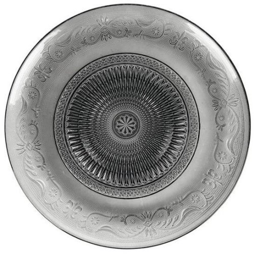 10 Inch Grey Glass Platter