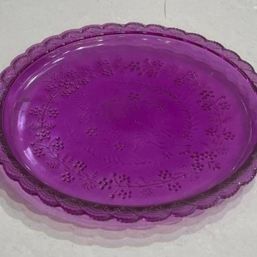 10 Inch Purple Glass Platter