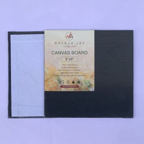 8x8 Inch Black Canvas Board