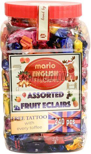 240 Pieces Mario English Fruclares Toffee Jar