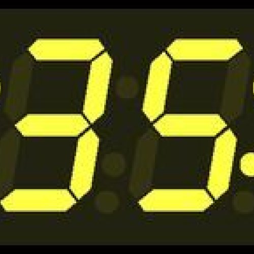 Digital Clock (16 x6 Inch Yellow)