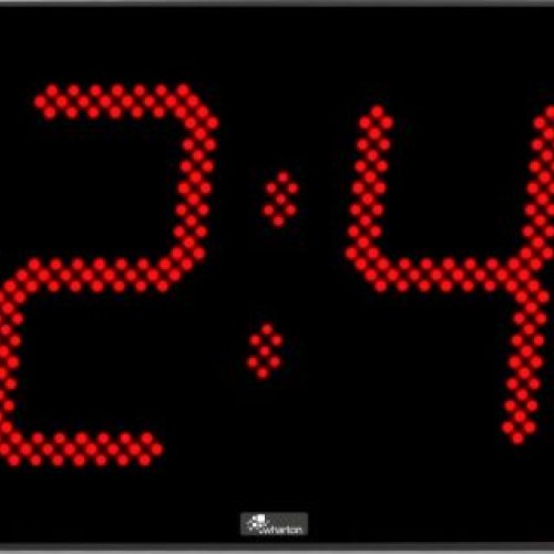 led 24 x 12 inch red digital display clock