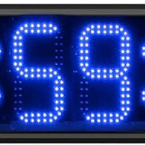 led 30 x 12 inch blue digital display clock