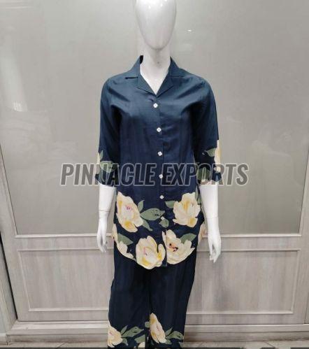 Ladies Beautiful Floral Rayon Printed Cord Set