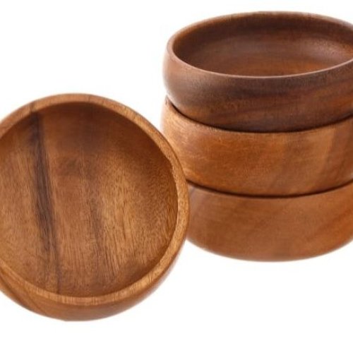 Wood Snack Serving Bowl Set OF 4