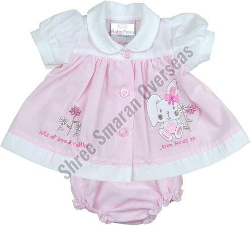 Stylish White & Pink Girls Frock