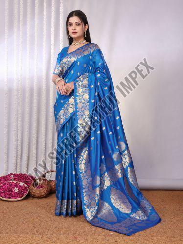 Ladies Firozi Banarasi Silk Saree