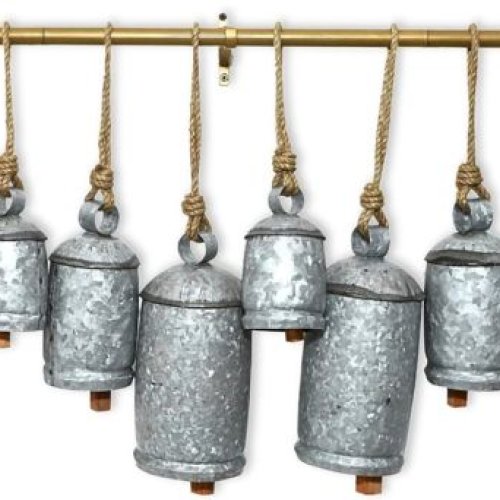 Galvanised Vintage Style Jingle Christmas Hanging Cow Bells