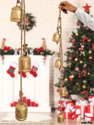 Rustic Style 4 Bells Cluster Christmas Hanging Cow Bells