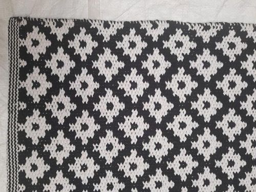 Black and White Handmade Cotton Durrie
