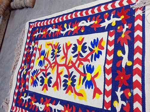 Multicolor Cotton Handmade Carpet