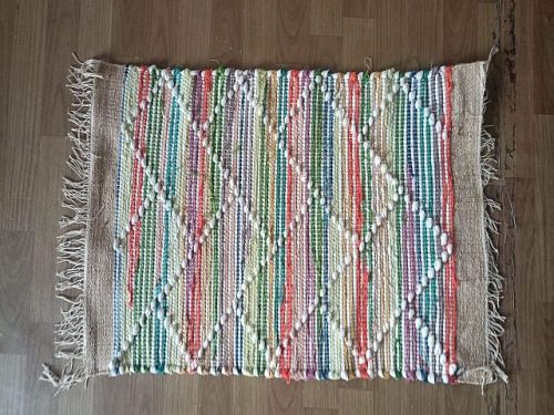Multicolor Cotton Rectangular Door Mat