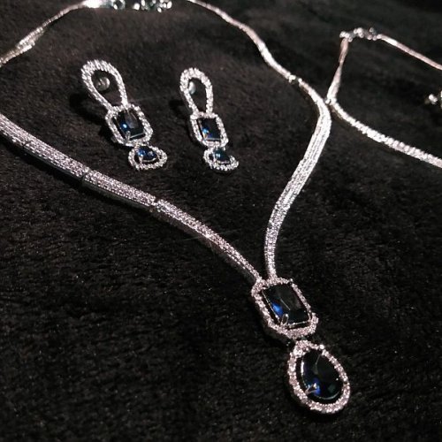 American Diamond Nano Stone Pendant Set