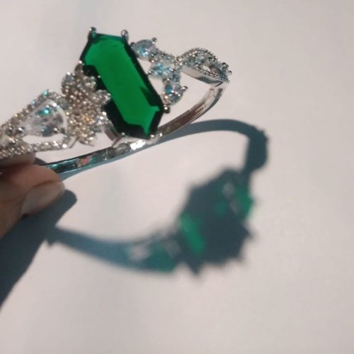 Designer Green Crystal Cubic Zirconia Bracelet