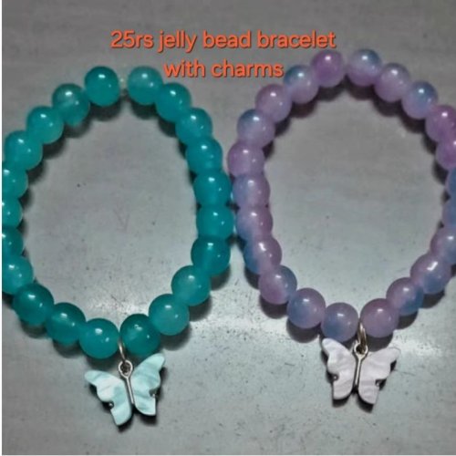 Butterfly Charm Crystal Beaded Bracelet