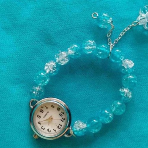 Glass Beaded Bracelet Watch