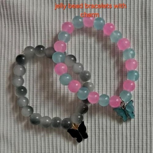 Stylish Butterfly Charm Crystal Beaded Bracelet