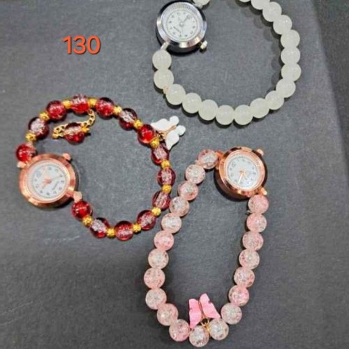 Stylish Jelly Beaded Charm Bracelet Watch