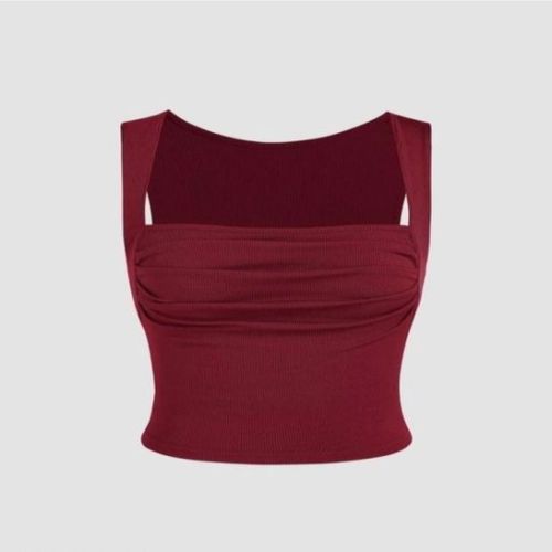 Ladies Cotton Square Neck Crop Top
