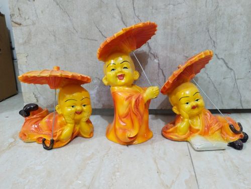 Colourful Set of 3 Baby Laughing Buddha Statue