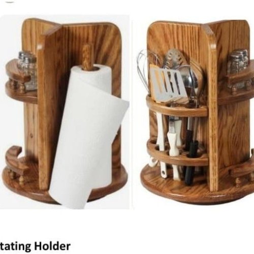 Wooden Revolving Spoon Stand