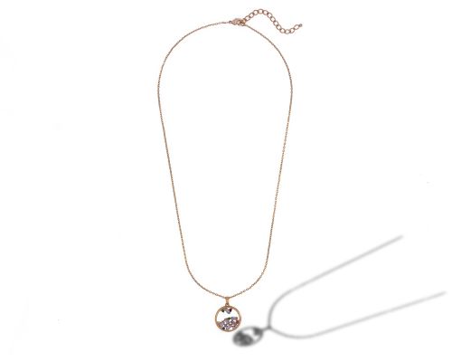 Ladies Celestial Circle Gold Plated Pendant With Chain