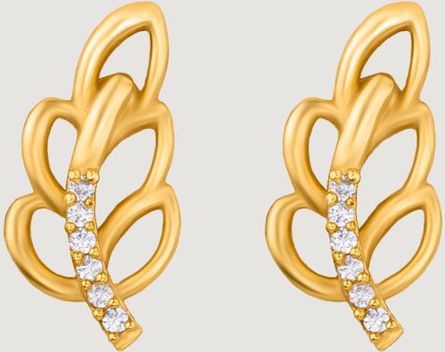 Ladies Cubic Zirconia Stone Gold Plated German Silver Earrings