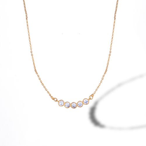 Ladies Designer Gemstone Gold Plated Pendant With Chain