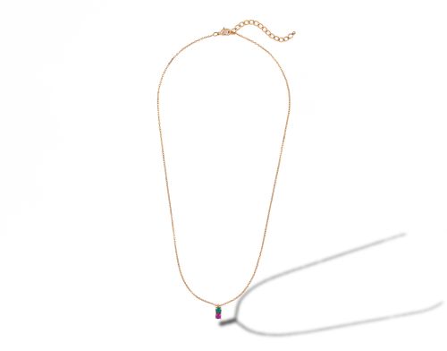 Ladies Fancy Gemstone Gold Plated Pendant With Chain
