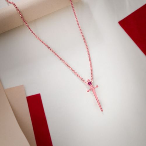 Ladies Fancy Rose Gold Plated Pendant With Chain