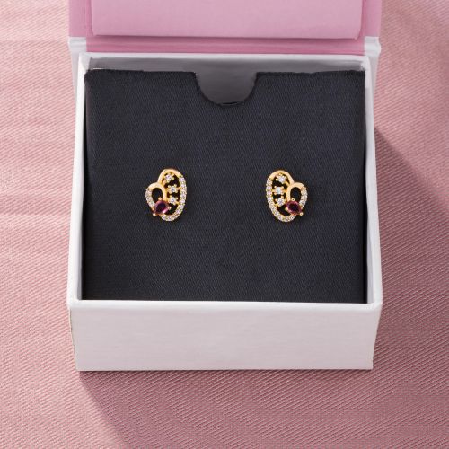 Ladies Modern Gold Plated German Silver Earrings