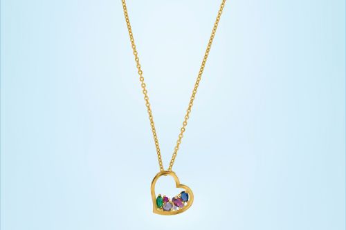 Ladies Modern Heart Gold Plated Pendant With Chain