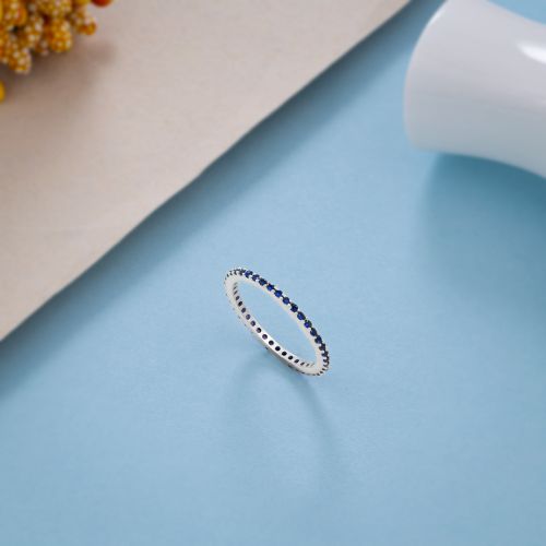 Ladies Round Zircon Stone German Silve Ring