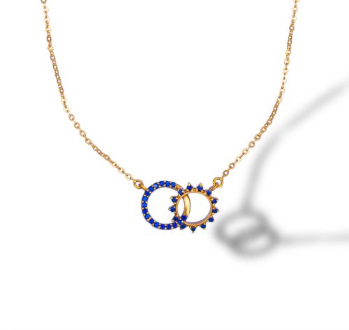 Ladies Sun Moon Classy Gold Plated Pendant With Chain