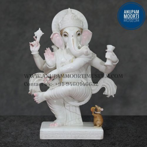 Marble Dancing Ganesh Statue