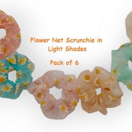 Flower Net Scrunchie in Light Shade-RB-100-Light
