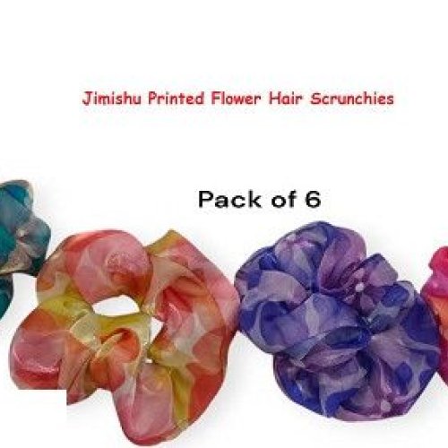 Jimishu Printed Flower Hair Scrunchies-RB-184-1