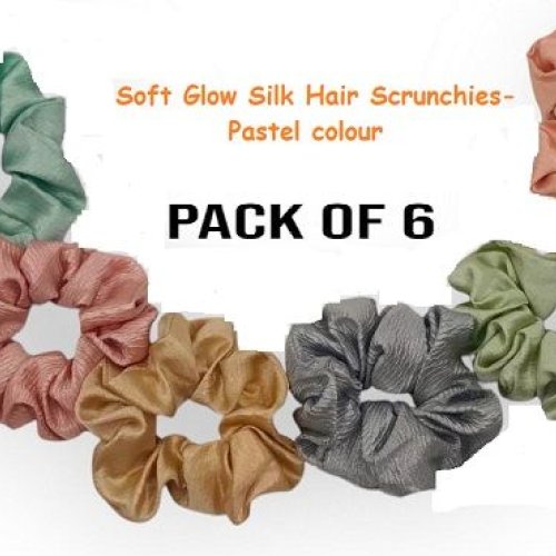 Soft Glow Silk Hair Scrunchies -RB-115-L